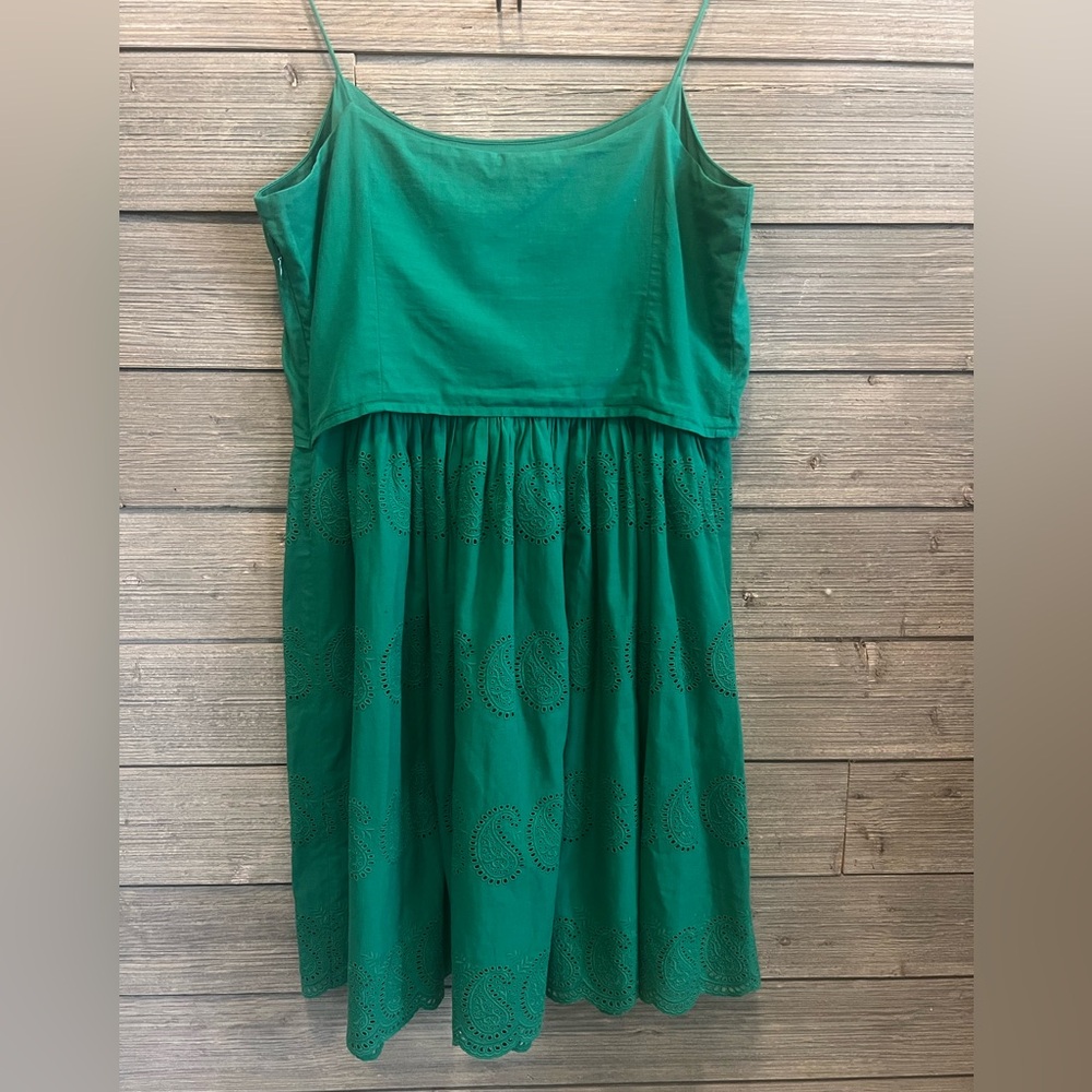 J. Crew Woman's 100% Cotton Dress in Vibrant Green